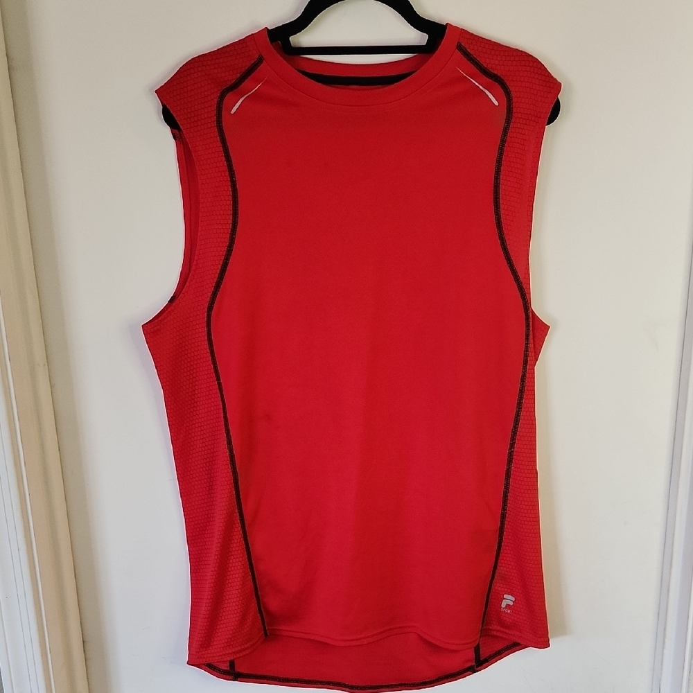Fila Red and Black Short Sleeveless Tee